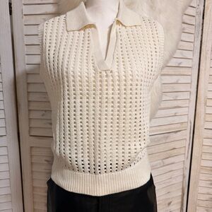 Sanctuary Cream Knit Sweater Vest
